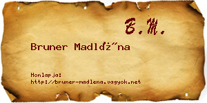 Bruner Madléna névjegykártya